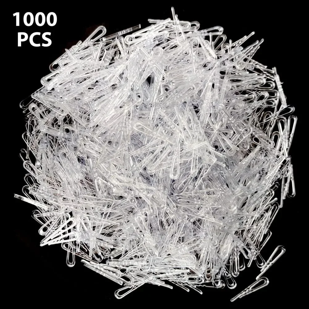 Plastic Clips – 1,000/Box Clear, Folded Shirts, Collars, & Sleeve Holders, NIB